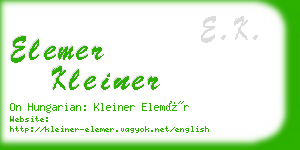 elemer kleiner business card